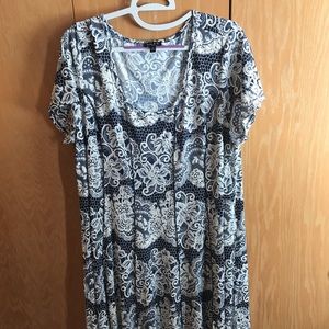 Blue and white floral dress